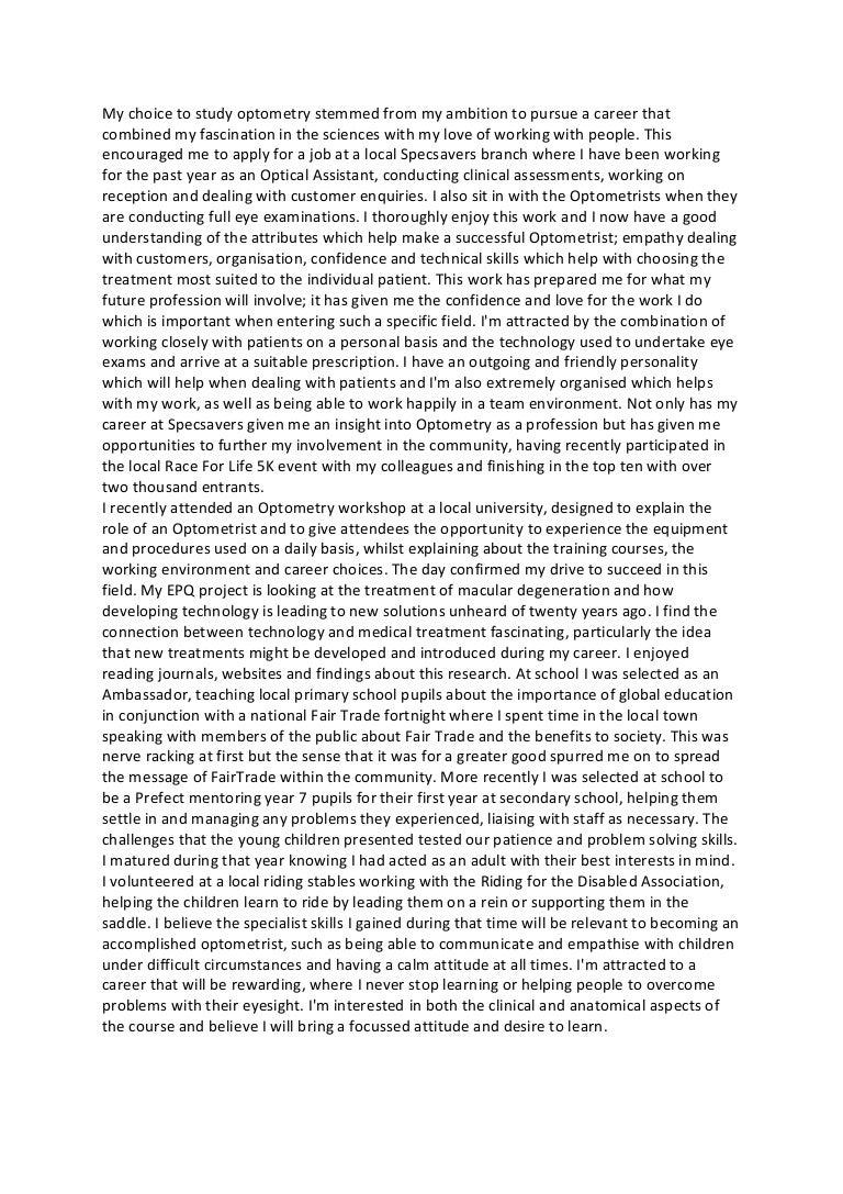 ucas personal statement optometry ucas personal statement optometry